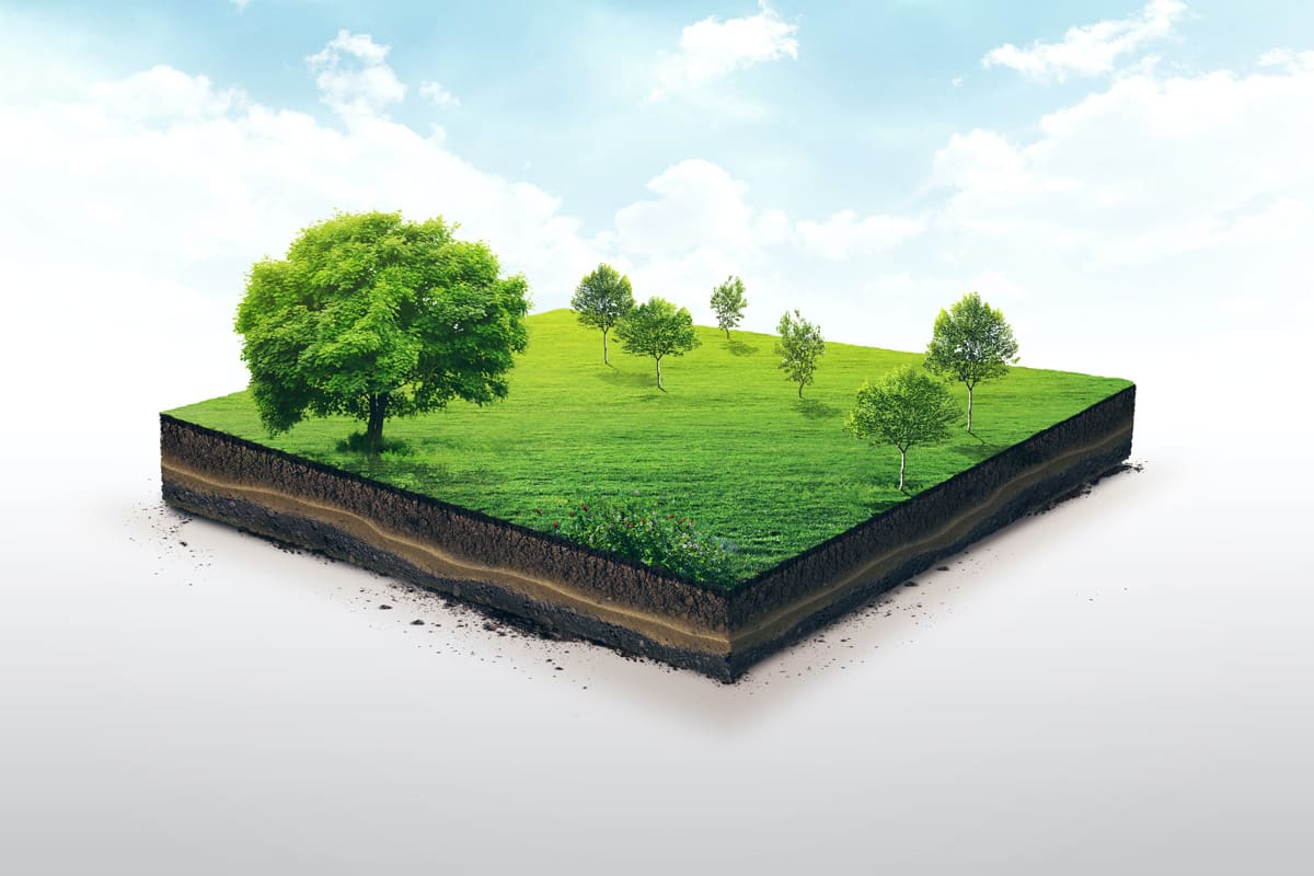Slice of Land A 3d illustration of a slice of land.