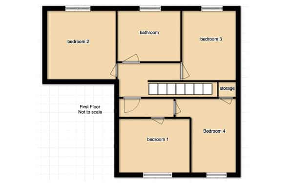 HMO Floor Plan - 1st Floor (pre-development)