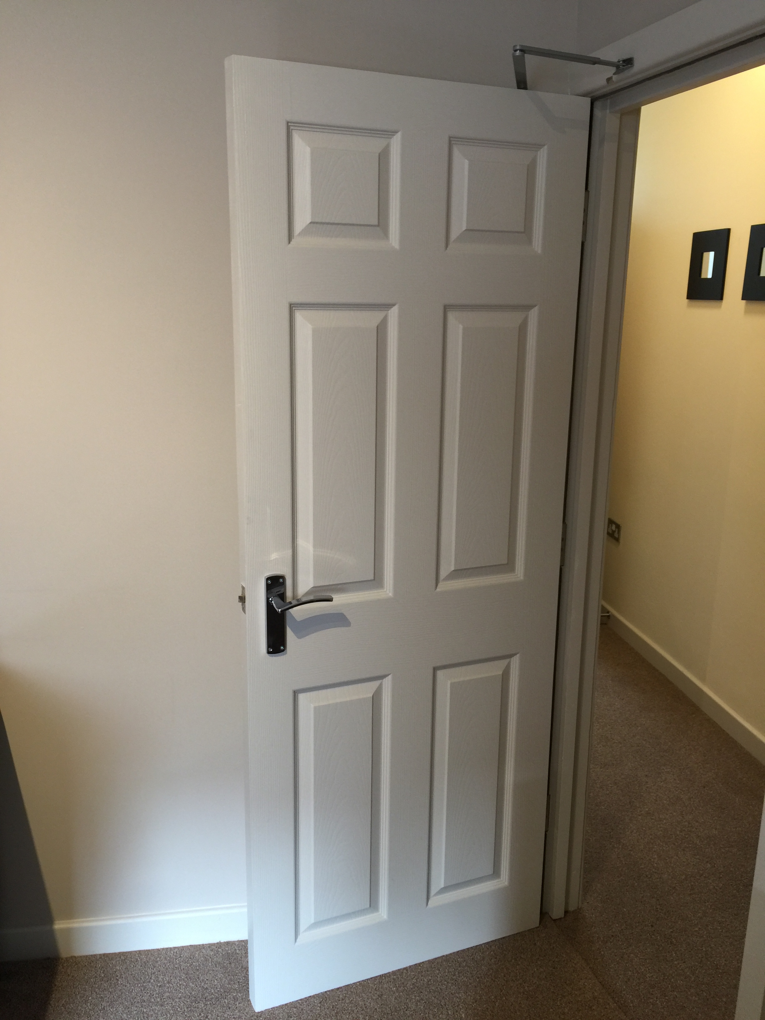 A photo of a a fire door.