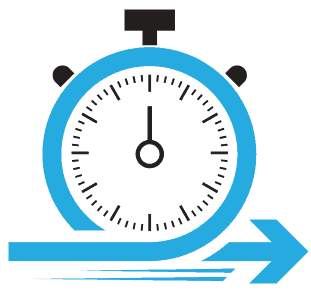 stop watch icon showing time moving fast