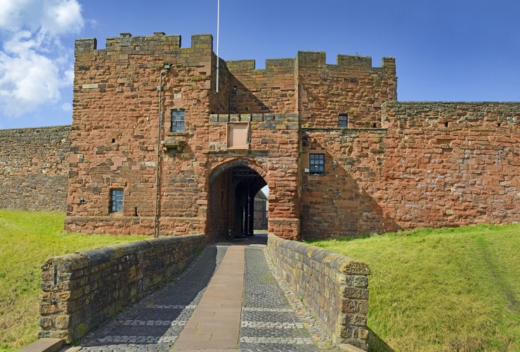 The front gate of Carlisle Castle.