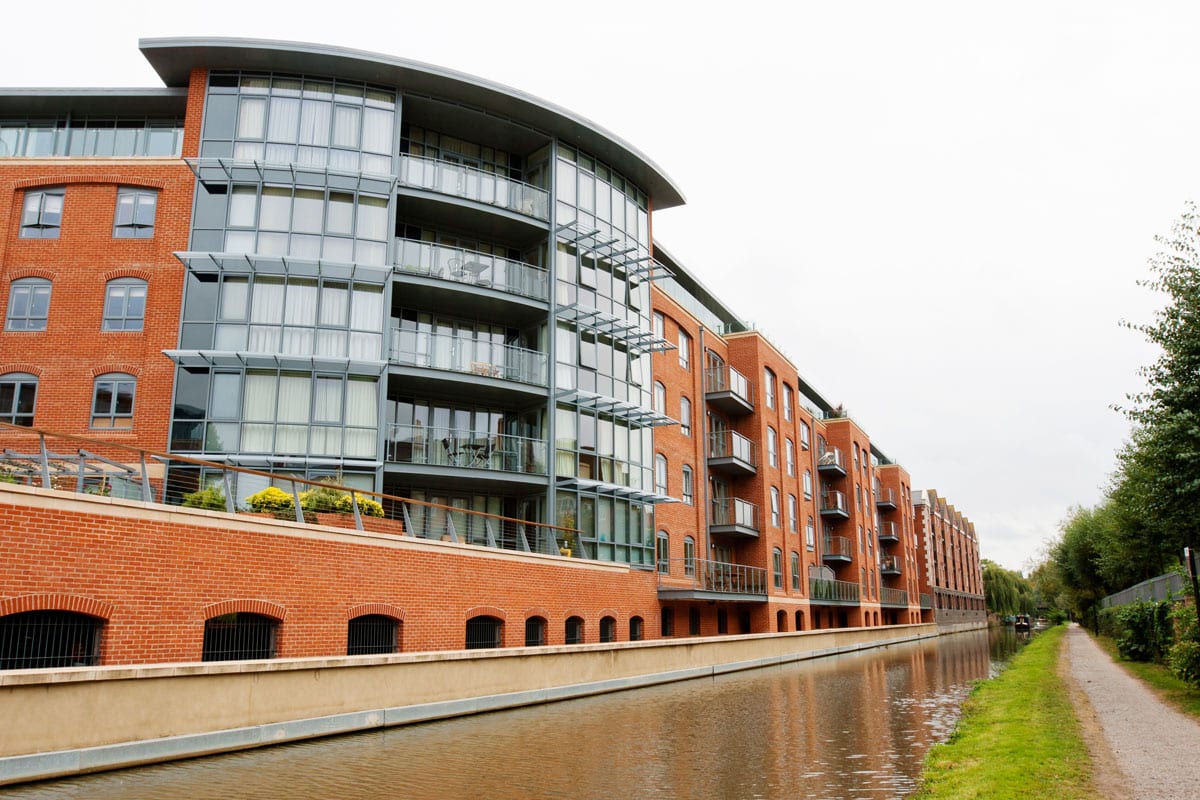 Luxury apartments alongside the canal in Oxford.