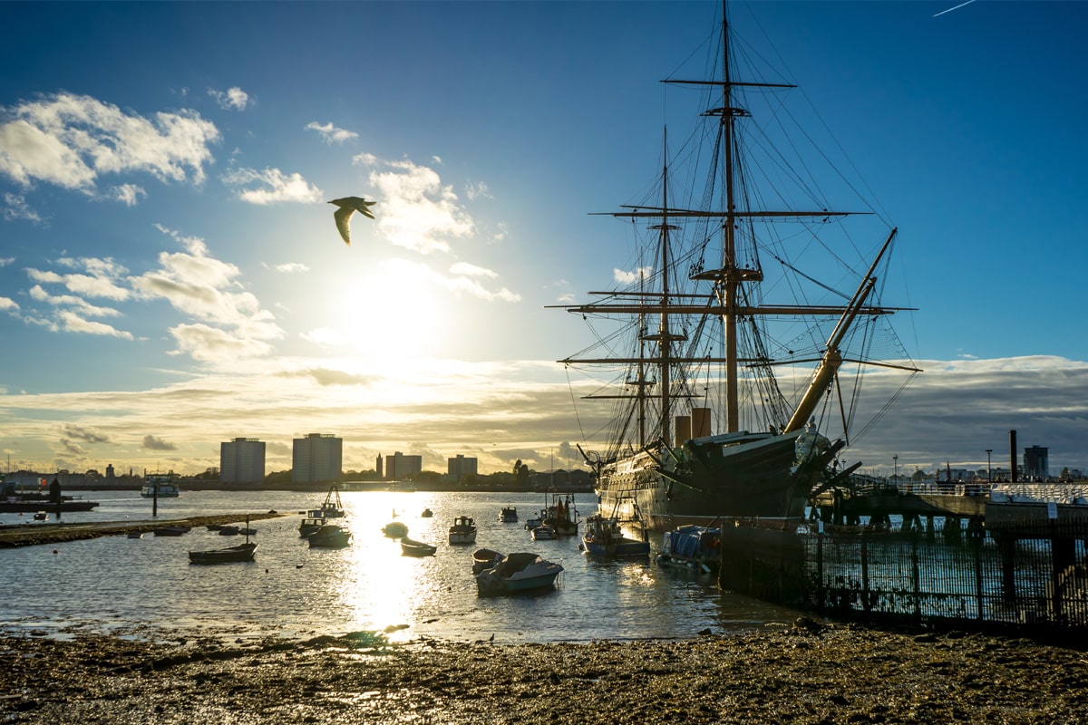 HMS Warrior Portsmouth HMS Warrior, a mid-19th-century ship in Portsmouth's historic dockyard