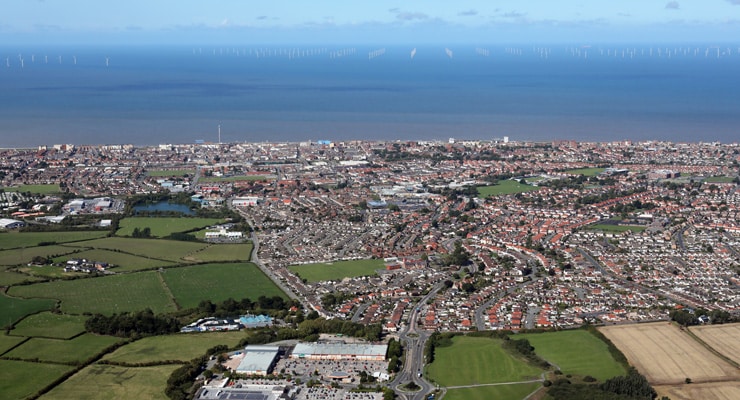 Aerial view of the North Wales coast around Rhyl and the Vale of Clwyd Aerial view of the North Wales coast around Rhyl and the Vale of Clwyd