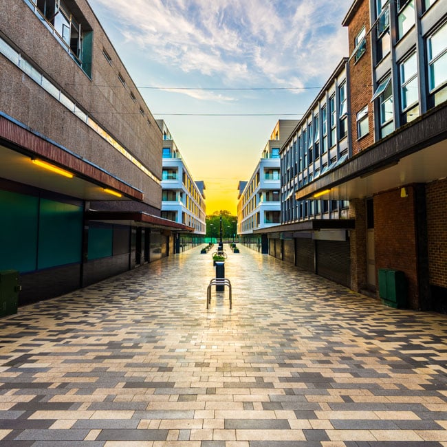 Stevenage town centre shopping street