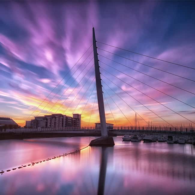 Sunset over the River Tawe in Swansea Sunset over the River Tawe in Swansea