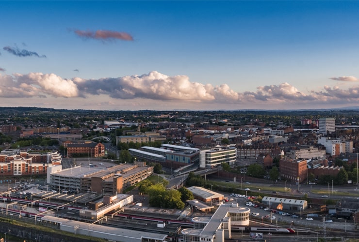 Wolverhampton City Centre An aerial view of Wolverhampton city centre