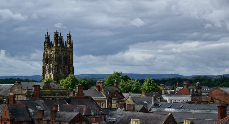 View over the rooftops of Wrexham
