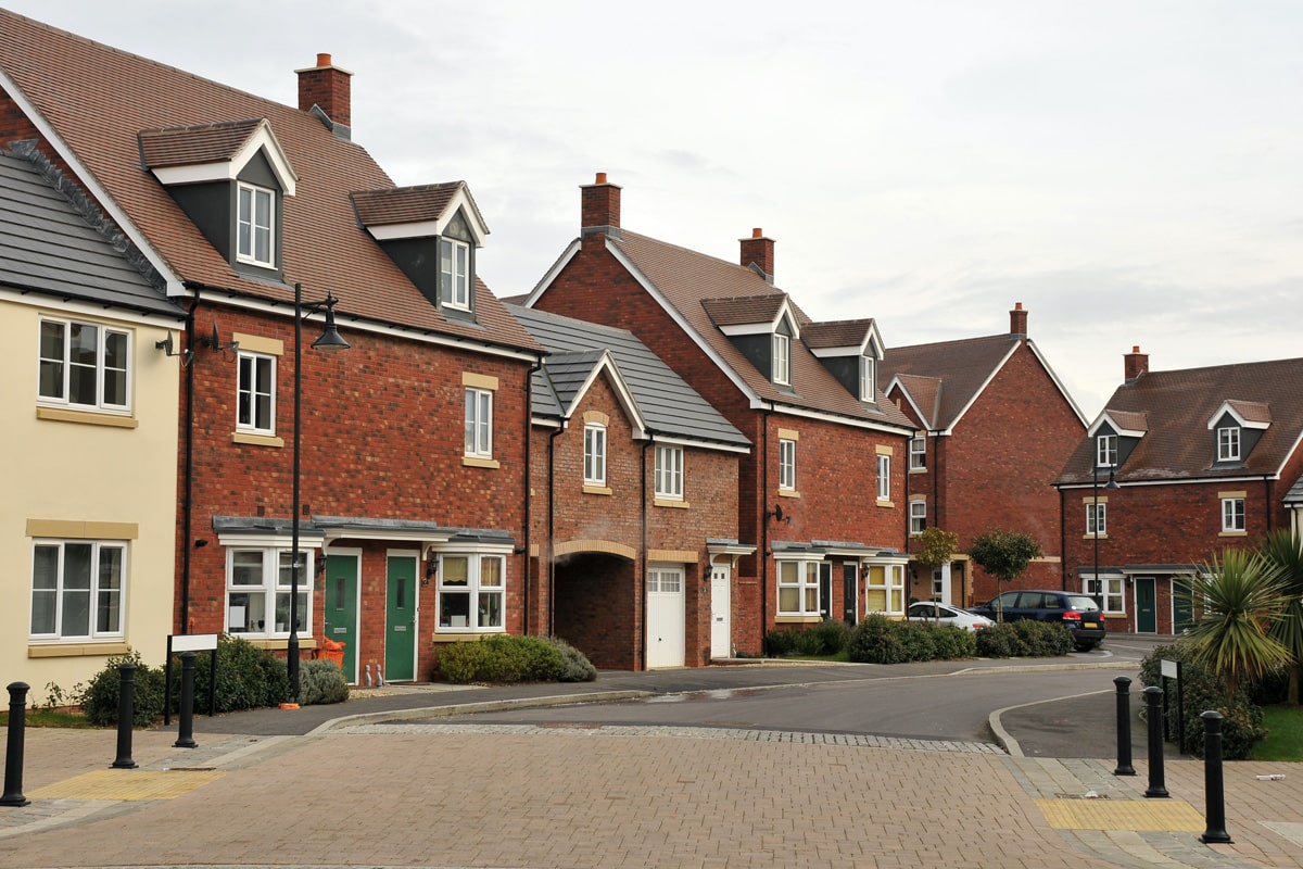British Town Houses Town houses on a typical British housing estate.