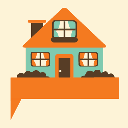 Icon, design element showing a house.