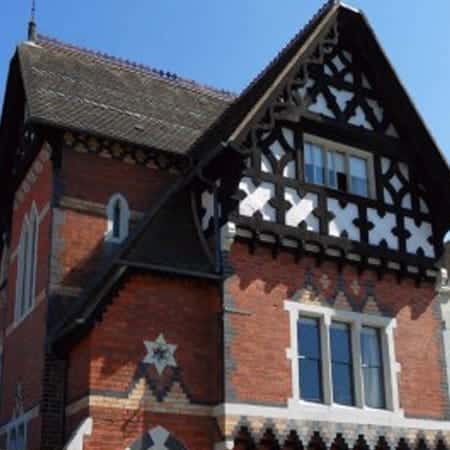 The front of a typical Victorian Gothic house.