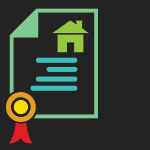 An icon, design element showing a contract or option agreement.