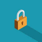 A 3D rendering of a padlock. The image represents a guarantee.