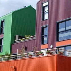 Modern, modular style housing.