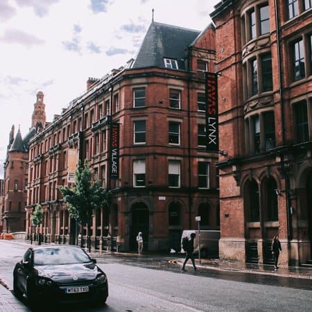 A photograph of a street in Manchester's city centre.