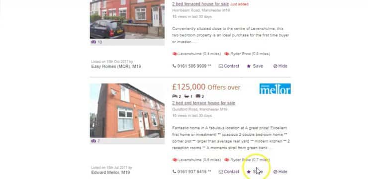 finding investment property with zoopla using the most recent filter