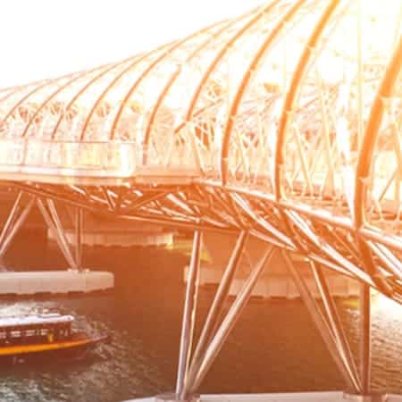 A bridge going over a river.
