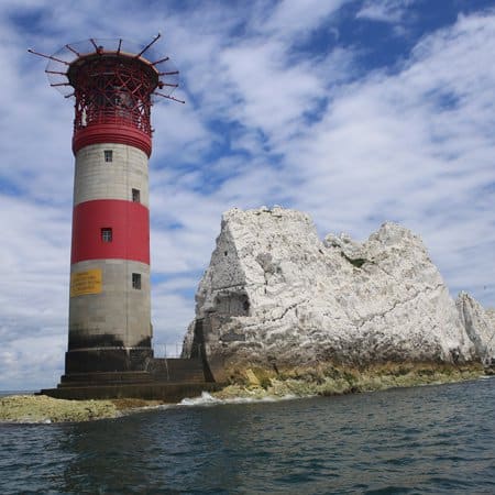 Photograph of the Needles Lighthouse on the Isle of Wight.