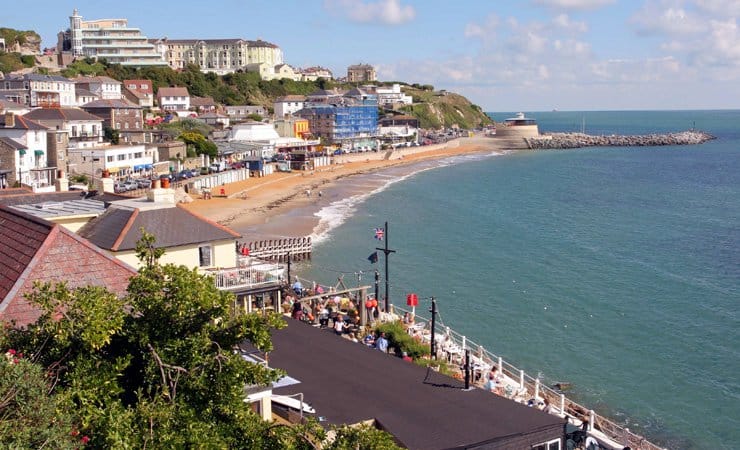 A photograph of the sea front at Ventnor on the south-east coast of the Isle of Wight