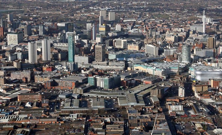 Aerial View of Birmingham An aerial photograph of Brimingham city centre, uk