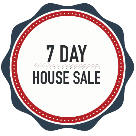 7 Day House Sale, Badge Design element, badge with the text 7 day house sale