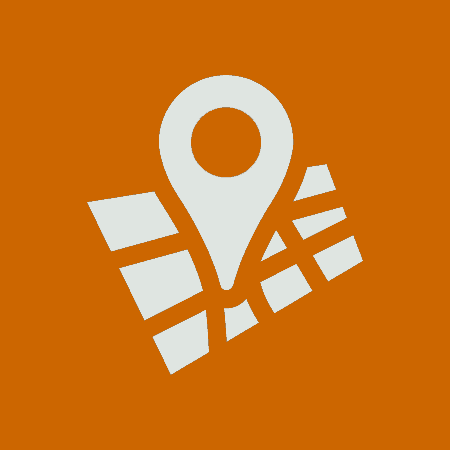 Icon, design element showing the GPS logo, over a simplified map.