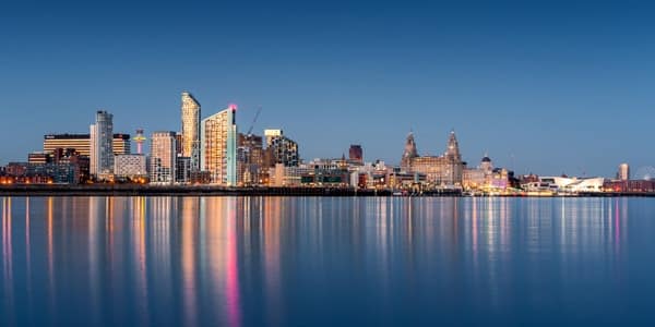 A photograph of Liverpool taken from over the water