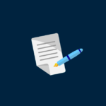 An icon showing a pen and a contract.