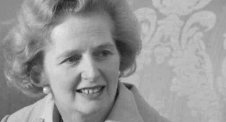 Black and white photograph of Margaret Thatcher, who's government passed the Housing Act of 1988