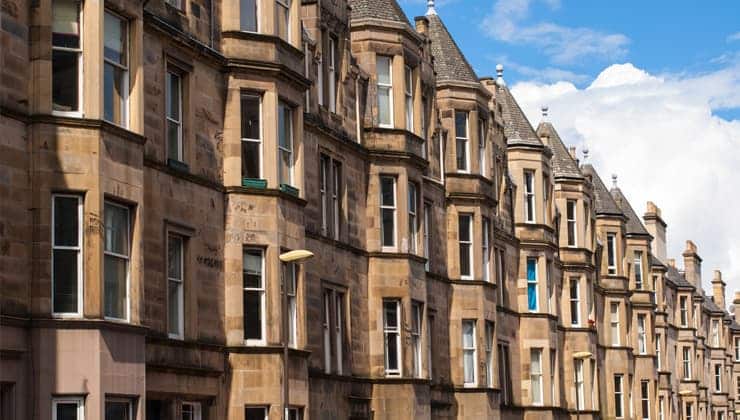 A photograph of tenement housing in Edinburgh's West End