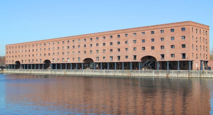 A photograph of Kings Dock in Liverpool on a summer's day