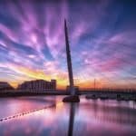 Photograph of a glorious sunset over the River Tawe in Swansea.