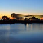 Canning Dock in the Baltic Triangle, Liverpool. Photograph taken at sun down.