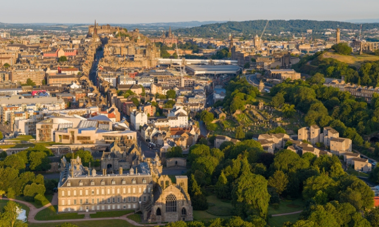 Aerial view of Edinburgh