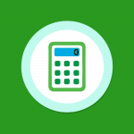 A circular icon depicting a calculator.