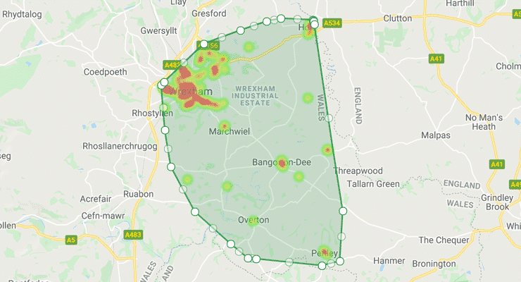 Map of the LL13 postcode district