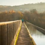 The Llangollen Canal on the Pontcysyllte Aqueduct in Wrexham.