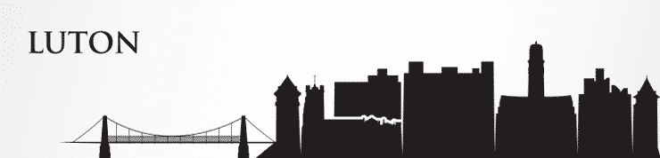 Luton Skyline, Line Drawing, Vector