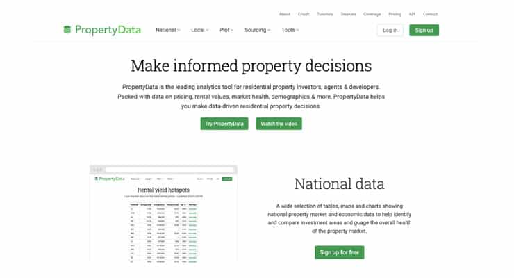 A screenshot from https://propertydata.co.uk/