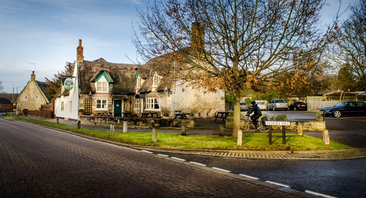 Picturesque houses in a village on the outskirts of Peterborough