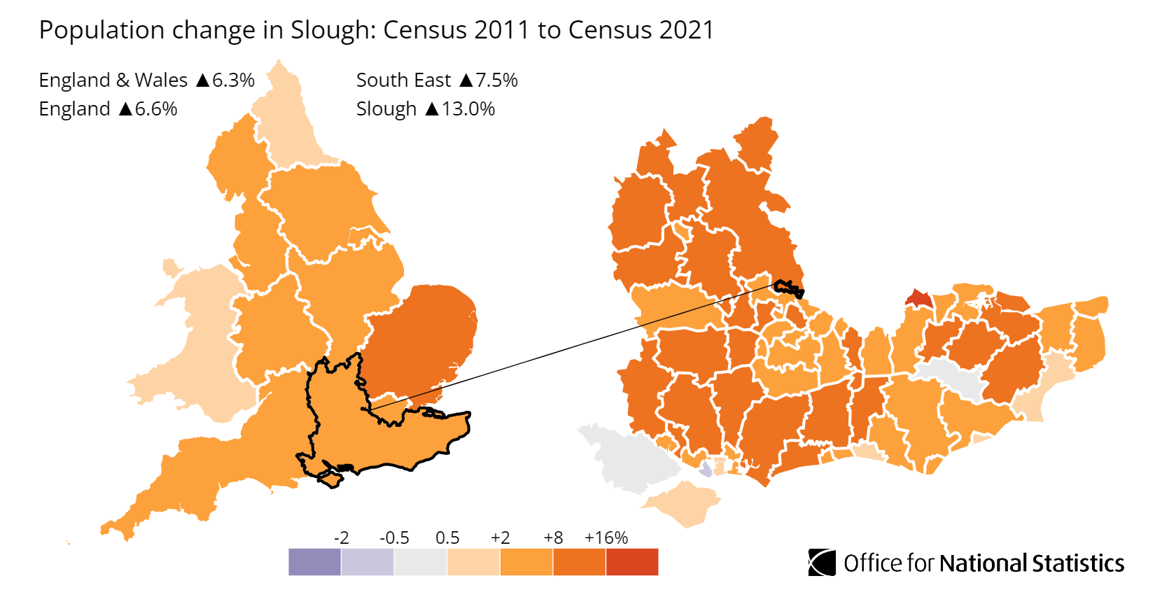 Slough population growth map