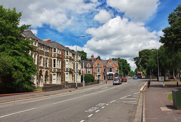 Residential housing in the city of Cardiff.