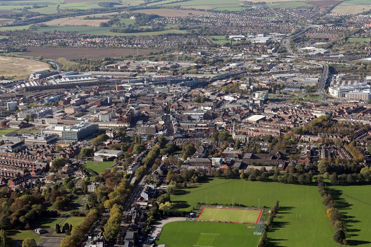 An aerial view of Doncaster.