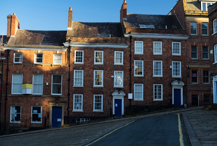 Georgian Townhouses in Paradise Square, in Sheffield.