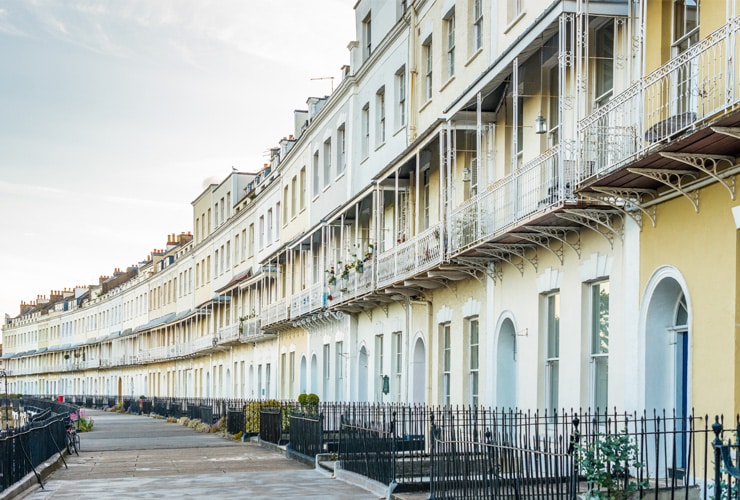 The Royal York Crescent in Clifton, Bristol. Reputed to be the longest Georgian crescent in Europe.