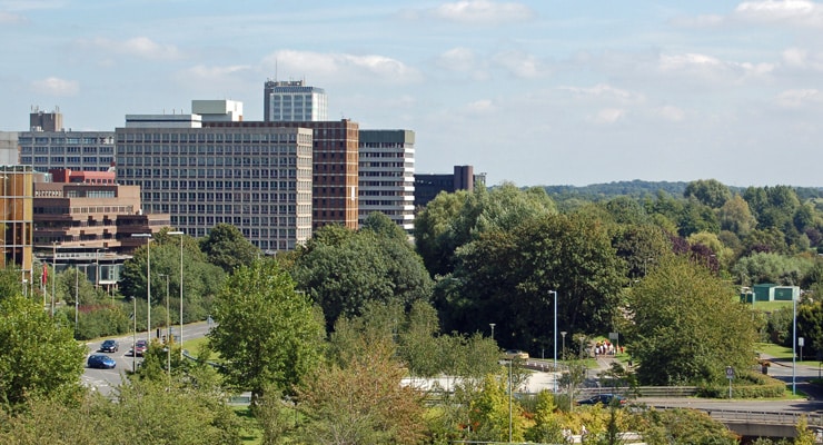 Office blocks in the centre of Basingstoke, Hampshire, UK