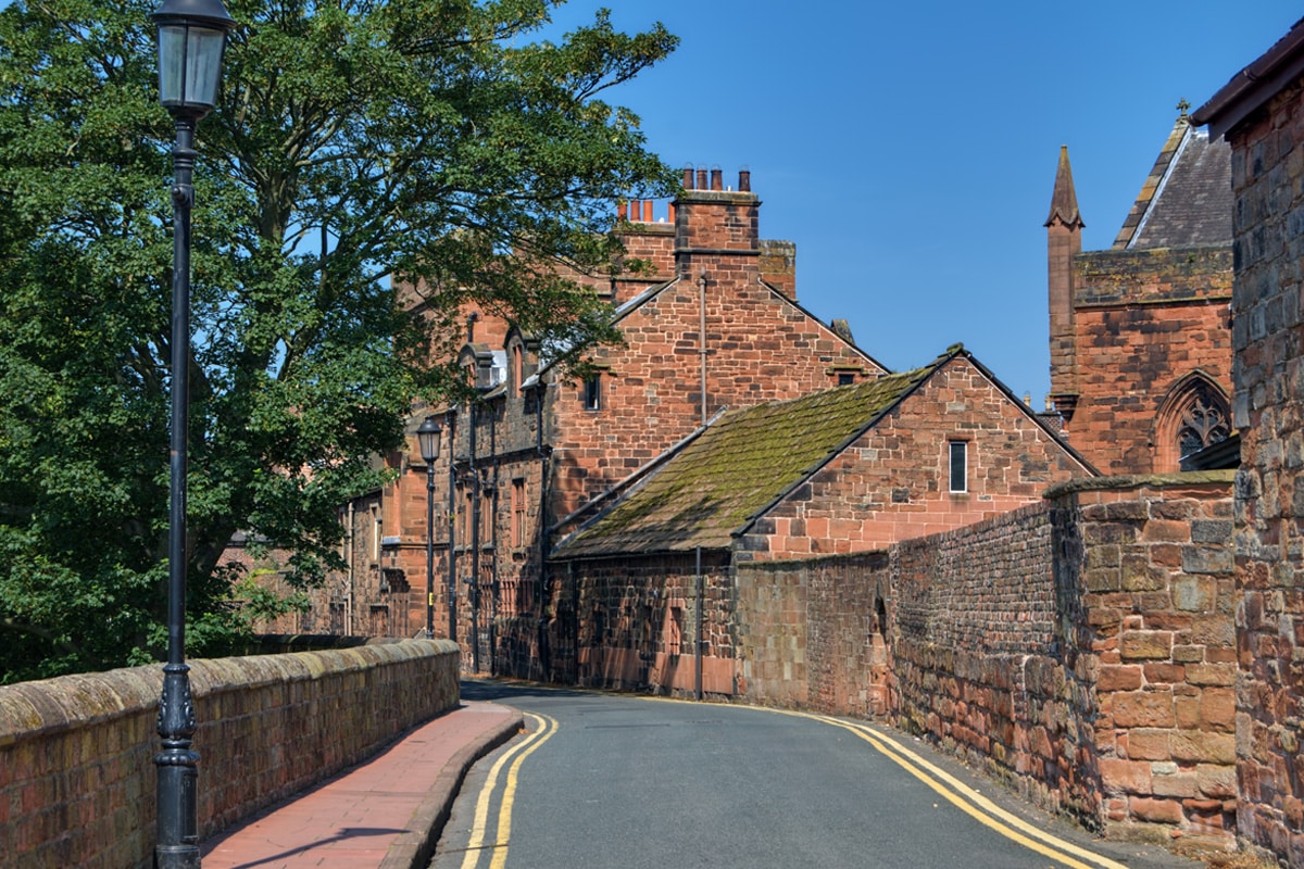Carlisle's city walls, specifically the West Walls, which are near the Cathedral.