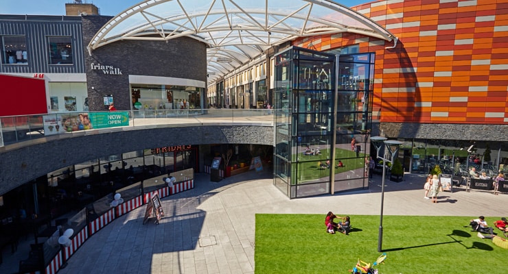 An elevated view of Fryers Walk in Newport, Wales