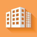 A simple icon, illustrating a block of flats.