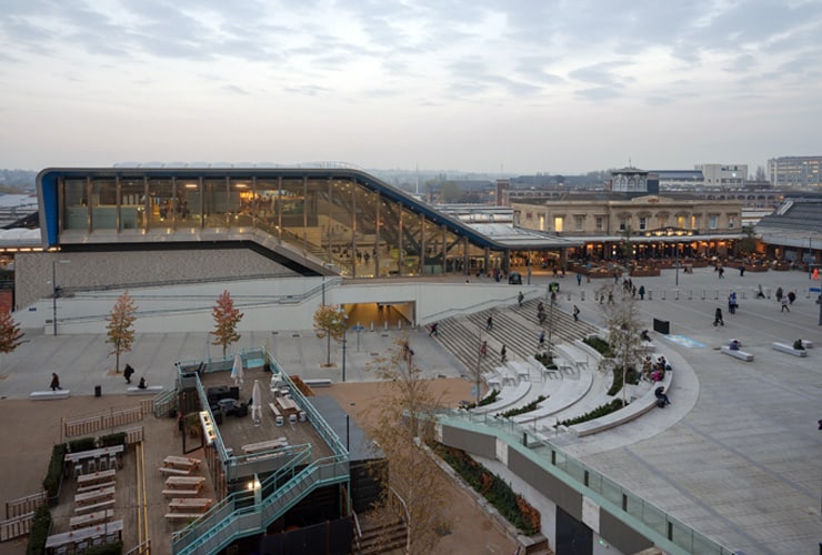 A raised photograph of the newly refurbished Reading Station